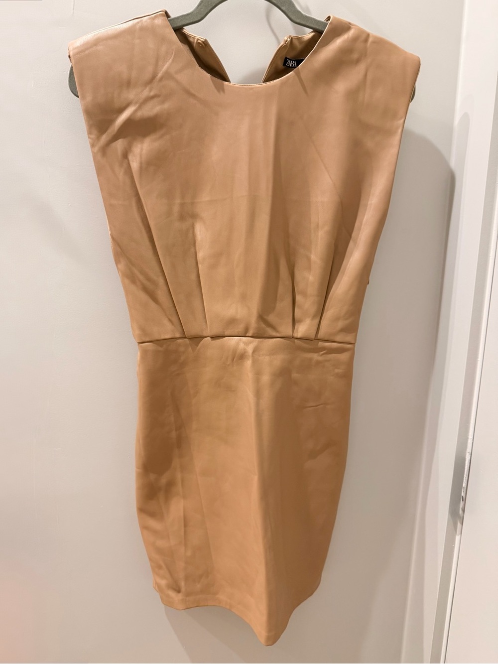 Zara Tan Sleeveless Mini Dress